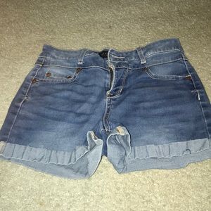 High waisted jean shorts